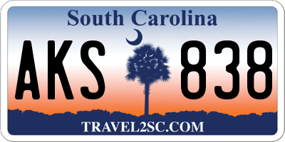 SC license plate AKS838