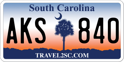 SC license plate AKS840