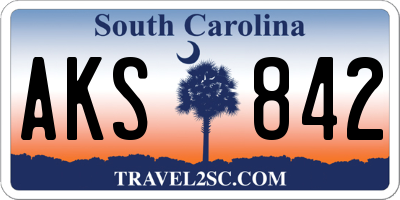 SC license plate AKS842