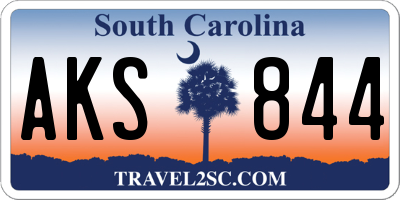 SC license plate AKS844
