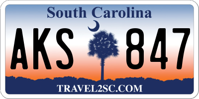 SC license plate AKS847