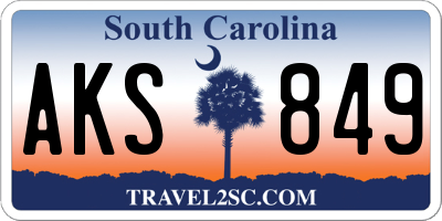 SC license plate AKS849