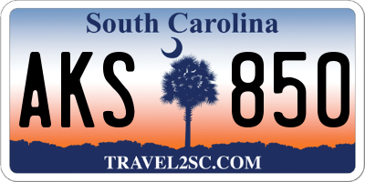SC license plate AKS850