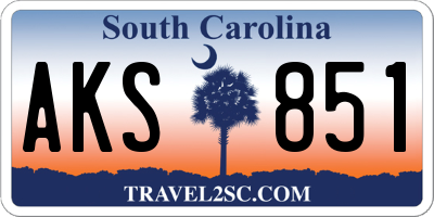 SC license plate AKS851