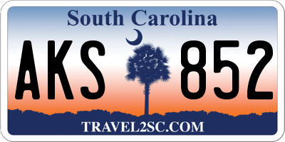 SC license plate AKS852