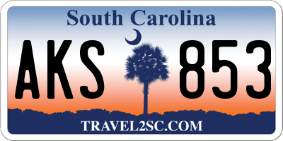 SC license plate AKS853
