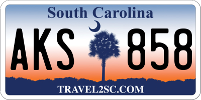 SC license plate AKS858