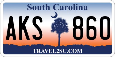 SC license plate AKS860