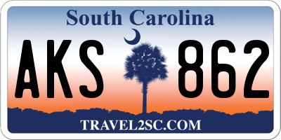 SC license plate AKS862