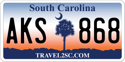 SC license plate AKS868