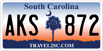 SC license plate AKS872