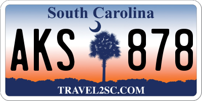 SC license plate AKS878