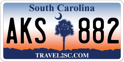 SC license plate AKS882
