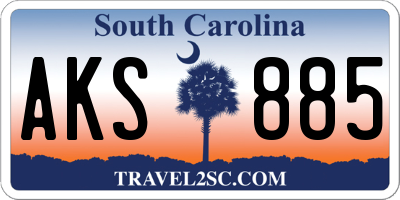 SC license plate AKS885