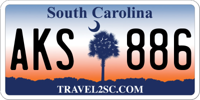SC license plate AKS886