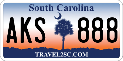 SC license plate AKS888