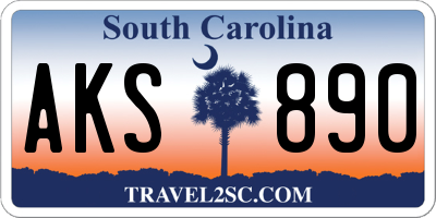 SC license plate AKS890