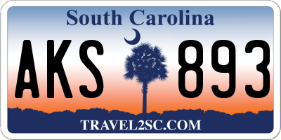 SC license plate AKS893