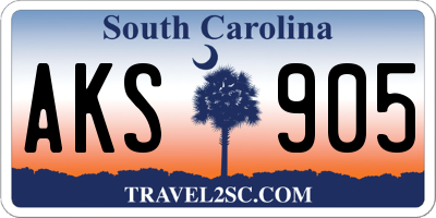 SC license plate AKS905
