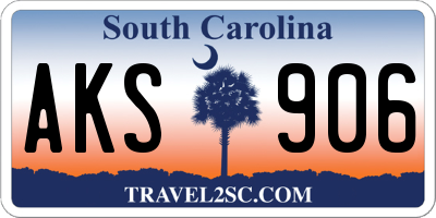 SC license plate AKS906