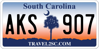 SC license plate AKS907