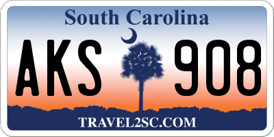 SC license plate AKS908