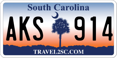 SC license plate AKS914