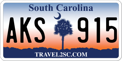 SC license plate AKS915