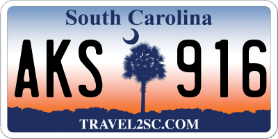 SC license plate AKS916