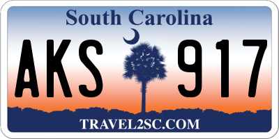 SC license plate AKS917