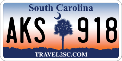SC license plate AKS918