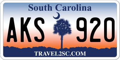 SC license plate AKS920