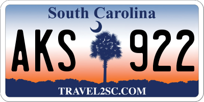 SC license plate AKS922