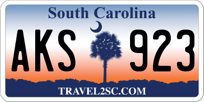 SC license plate AKS923