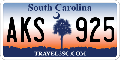 SC license plate AKS925