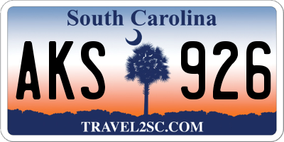SC license plate AKS926