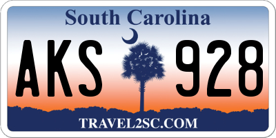 SC license plate AKS928