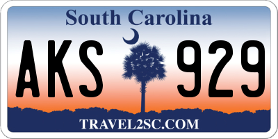 SC license plate AKS929