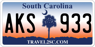 SC license plate AKS933