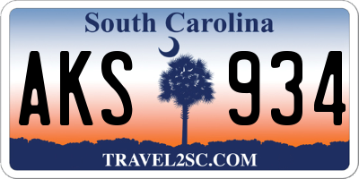 SC license plate AKS934