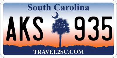 SC license plate AKS935