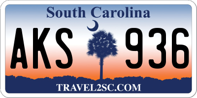 SC license plate AKS936
