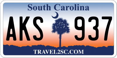 SC license plate AKS937