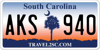 SC license plate AKS940
