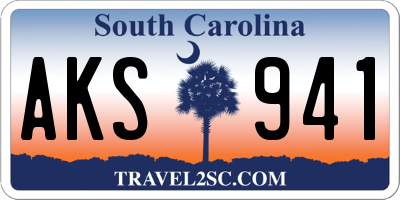 SC license plate AKS941