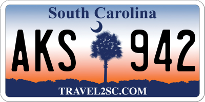 SC license plate AKS942