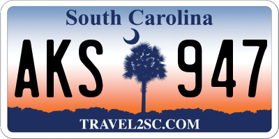 SC license plate AKS947