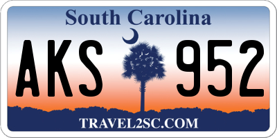 SC license plate AKS952