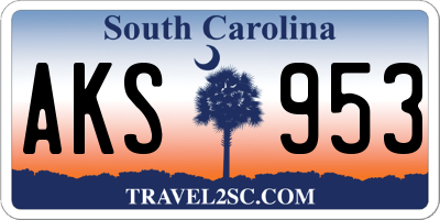 SC license plate AKS953