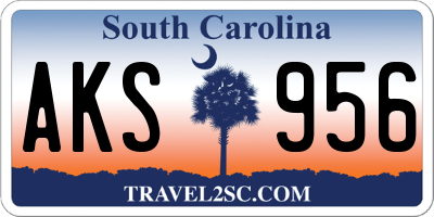 SC license plate AKS956
